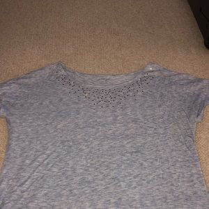 Blue shirt with sparkles on top